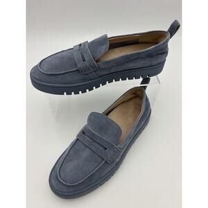 Vionic Uptown Loafers Sneakers Blue Suede Size 7.5 Orthotic Arch Support Comfort